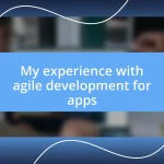 My experience with agile development for apps