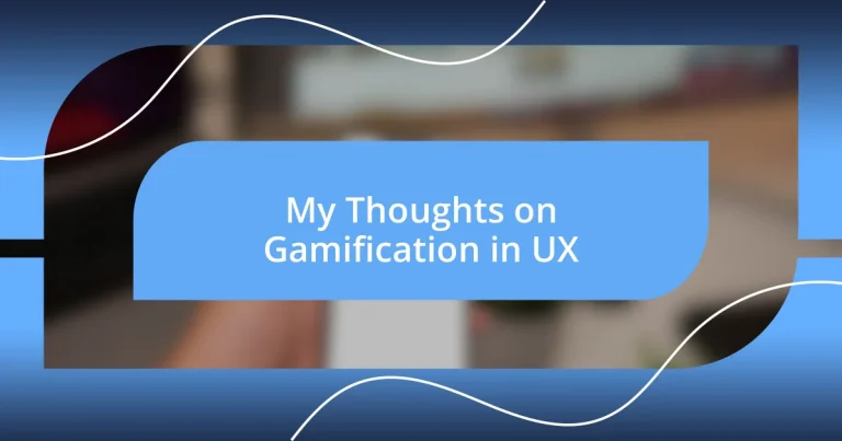 My Thoughts on Gamification in UX