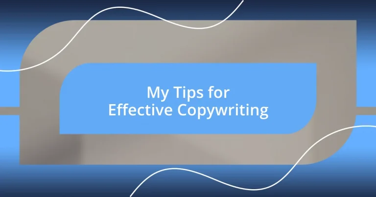 My Tips for Effective Copywriting