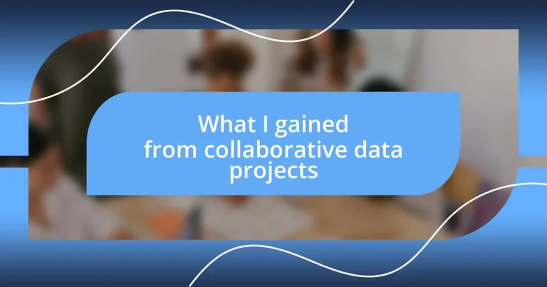 What I gained from collaborative data projects