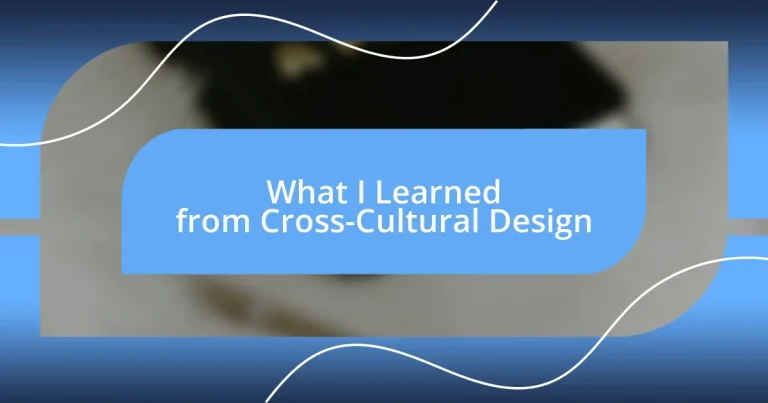 What I Learned from Cross-Cultural Design